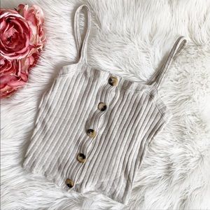 UO Urban Outfitters Project Social T Ribbed Button Down Cami Small